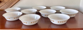 Vintage Butterfly Gold Corelle Cereal Bowls - Set Of 9