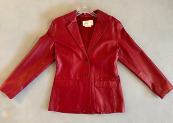 Statement Red Margaret Godrey 100 Percent Leather Jacket - Size 10