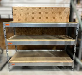 3 Tier Metal Garage Shelving W/ Pegboard 1 Of 2