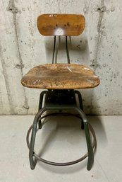 Vintage Shop Industrial Steel And Maple Wood Chair