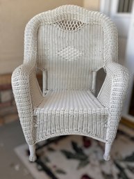 White Wicker Patio Chair 2 Of 2