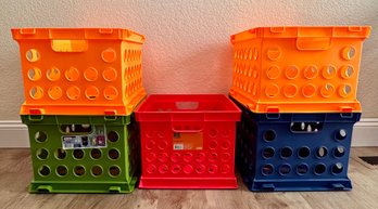 Assortment Of Colorful Stackable Storage Containers