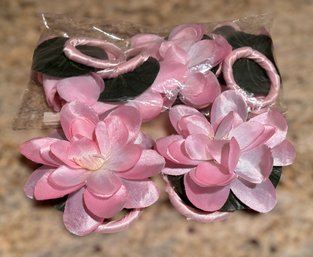 Beautiful Pink Floral Napkin Ring Holders