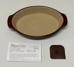 Pampered Chef Cranberry Small Oval Baker