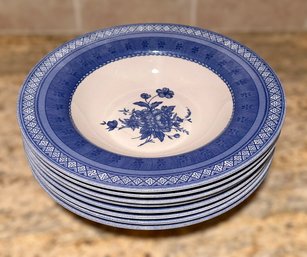 Beautiful Vintage Blue And White Churchill Soup Bowls - Set Of 8