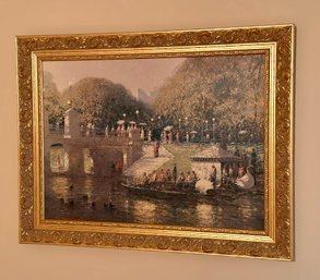 Absolutely Gorgeous Public Garden Print On Canvas In Gold Frame