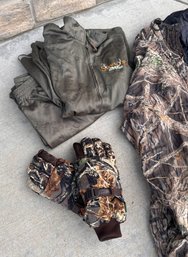 Hunting Jacket, Gloves And Jumpsuit - Lot Of 3