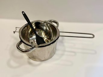 Stainless Steel Double Boiler Melting Pot W/ Black Spatula