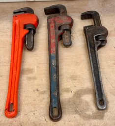 Set Of 3 Pipe Wrenches