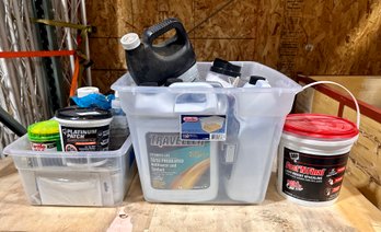 Assortment Of Various Automotive Fluids, Waxes, And More