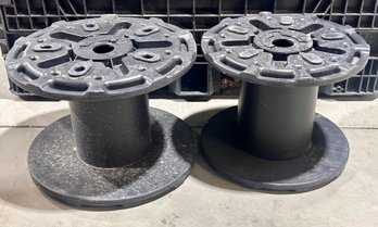 Black Plastic Spools - Lot Of 2