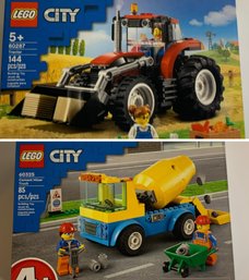 Unused Lego City Farm Tractor And Cement Mixer Truck