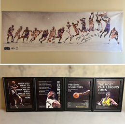 Large Kobe Bryant LA Lakers Wall Art And 4 Motivational Framed Kobe Quotes