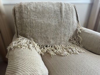 Ultra Soft And Cozy Cream Fringed Throw Blanket