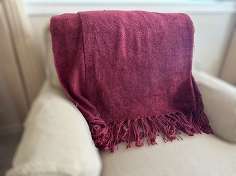 Beautiful Ultra Soft Burgundy Throw Blanket