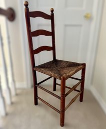 Antique French Country Style Woven Ladder Back Chair