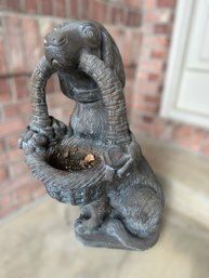 Beautiful Vintage Concrete Dog Garden Statue With Planter