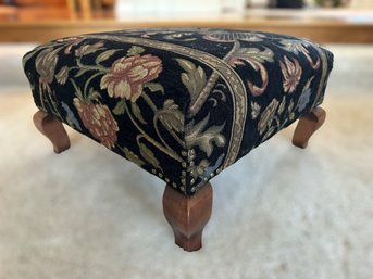 Elegant Antique Embroidered  Floral Footrest