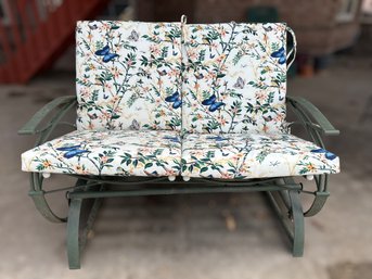 Gorgeous Butterfly Floral Print Outdoor Glider Loveseat