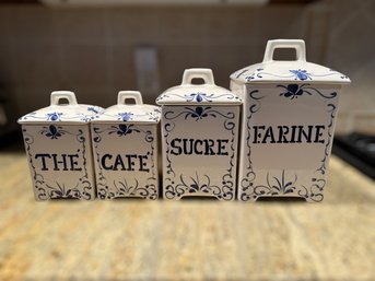 French Country Style Jay Willfred Of Andrea By Sadek Set Of Stoneware Canisters