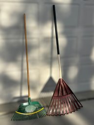 Outdoor Multi Surface Garden Rakes. Lot Of 2