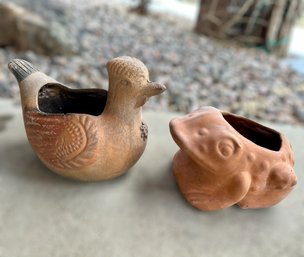 Adorable Garden Terra Cotta Planters. Lot Of 2