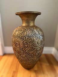 Stunning Golden Swirl Floor Vase