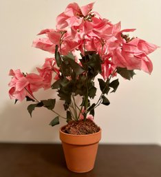 Faux Pink Poinsettia House Plant
