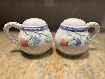 Beautiful Country Style Salt And Pepper Shakers.  Lot Of 2 Items