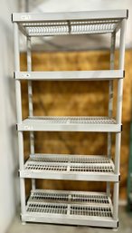 Grey 5-tiered Plastic Storage Shelving Unit