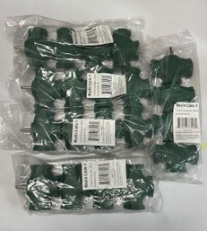 Large Collection Of  Green 3 Outlet Grounding Adaptors  - Lot Of 5 Packages