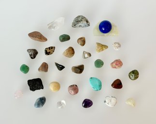 Wonderful Collection Of Polished And Raw Crystals And Precious Rocks