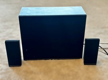 Black Vizio Subwoofer And Speakers