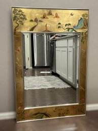 Stunning LaBarge Reverse Painted Chinoiserie Mirror No. 1045