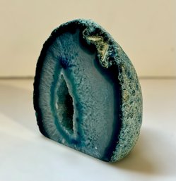 Beautiful Blue Agate Geode Bookend