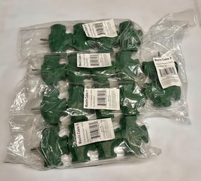 Large Collection Of Green 3 Outlet Grounding Adaptors - Lot Of 4