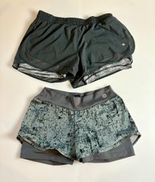 Set Of Dark Colored Womens Running Shorts Size Large- Lot Of 2