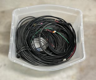 Assortment Of Video Cables W/ Plastic Container