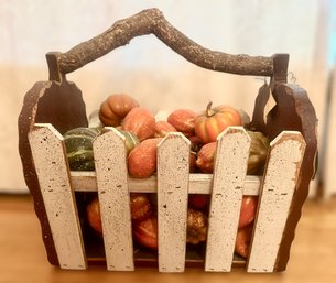 Cute Hand Made Fall Themed Faux Pumpkin Basket Made By Dean And Tammy Hackens