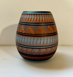 Lovely Etched Native American Pottery Vase