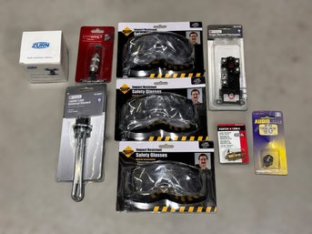 Assortment Of New Safety Goggles And Brand New Tool Accessories