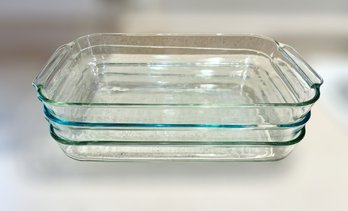 Clear Glass Pyrex 4.5 L Rectangular Baking Dishes - Lot Of 3