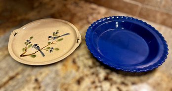 Decorative Stoneware Pie Dishes - Set Of 2