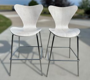 Stunning Sleek High Back MCM Bar Stools