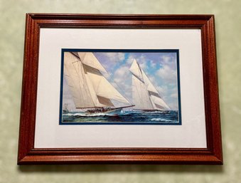 The America's Cup - 1920 Resolute Versus Shamrock IV Framed Print By Roy Cross