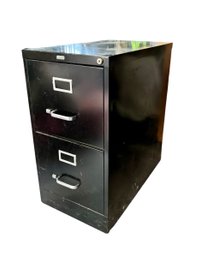 Realspace Black Metal Filing Cabinet W/ 2 Drawers (includes Items In The Drawers)