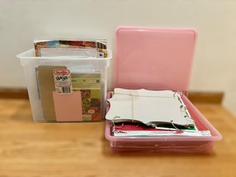 Large Collection Of Scrapbooking Paper & Pads (includes Plastic Totes)