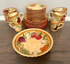 Hand Painted Tuscan Veggie Dinner Set