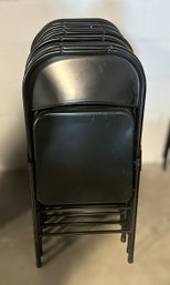 Black Metal Folding Chairs Set Of 12 Lot 1 Of 2