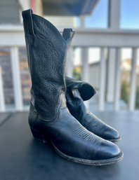 Black Leather Larry Mahan Boots Mens Size 11